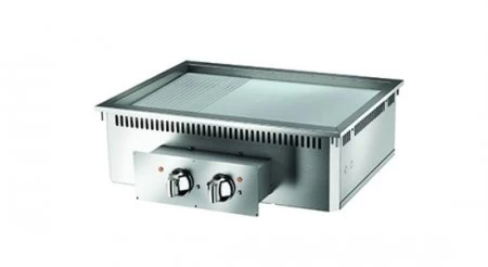AFG Bratplatte, Breite 800, 1/2glatt, 1/2gerillt, Elektro Einbau Drop-In Queen 700