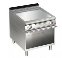 AFG Elektro-Grill+Bratplatte 10,8 KW Glatt Chrom Standgerät Queen 700