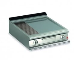 AFG Elektro-Grill+Bratplatte 10,8 KW Glatt+gerillt Chrom Tischgerät Queen 700