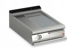 AFG Brat- Grillplatte Elektro Glatt-gerillt 10,5 KW Tischgerät, Queen 900