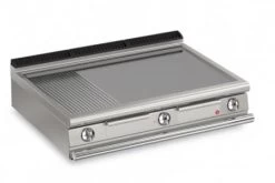 AFG Brat- Grillplatte Elektro Glatt-gerillt 15,0 KW Tischgerät, Queen 900