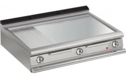 AFG Elektro-Grill+Bratplatte 16,2 KW Glatt+gerillt Chrom Tischgerät Queen 700