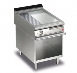 AFG Brat- Grillplatte Elektro Glatt-gerillt Verchromt 10,5 KW Standgerät, Queen 900