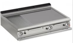 AFG Gas-Grillplatte 19,5 KW Glatt+gerillt Tischgerät Queen 700