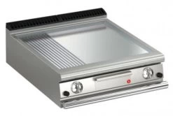 AFG Gas-Grillplatte 13,0 KW Glatt+gerillt Chrom Tischgerät Queen 700