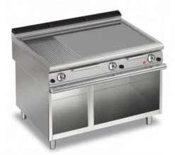 AFG Brat- Grillplatte Gas Glatt+gerillt 21,0 KW Standgerät, Queen 900