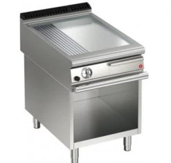 AFG Brat- Grillplatte Gas Glatt-verchromt+gerillt 21,0 KW Standgerät, Queen 900