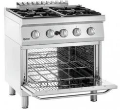 Bartscher 4 Flammen-Gasherd M. Gasbackofen 2/1 GN Serie 700