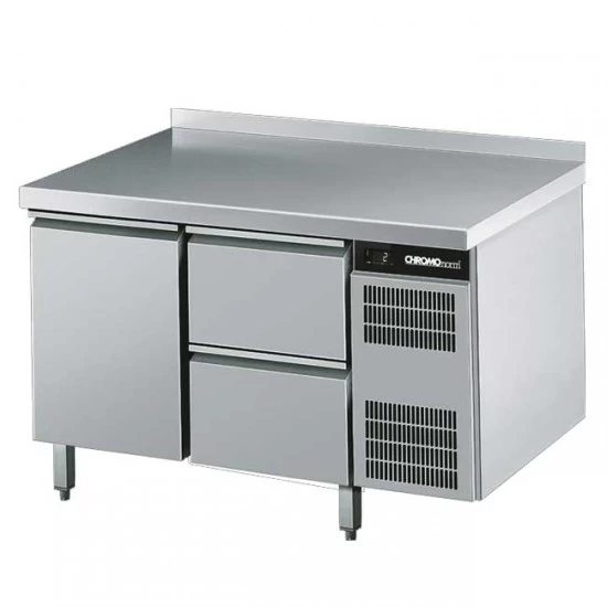 CHROMOnorm Kühltisch GN 1/1, 1 Tür / 2 Schübe