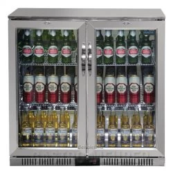 Polar Edelstahl Barkühlschrank Mit 2 Klapptüren 208 L