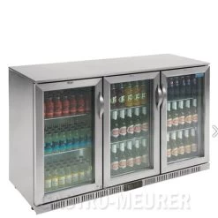 Polar Edelstahl Barkühlschrank Mit 3 Klapptüren 330L