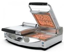Spidocook SP020PT Kontaktgrill, Doppelplatte, Glatt+transp. 3kW, Analog, Glaskeramik