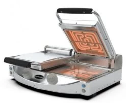 Spidocook SP020T ECO Kontaktgrill, Doppelplatte 2kW, Glatt+transp. Analog, Glaskeramik