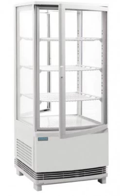 Polar Kühlvitrine 86 Liter Weiß Mit Gebogenen Türen