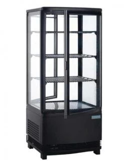 Polar Kühlvitrine 86 Liter Schwarz Mit Gebogenen Türen