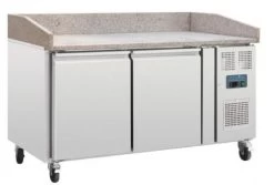 Polar Pizzakühltisch 2-türig Fahrbar