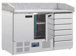 Polar Pizzakühltisch 2-türig
