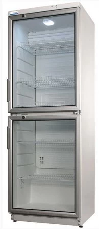 COOL NordCap Umluft-Glastürkühlschrank 350 Liter CD 350-2 LED M. 2 Türen